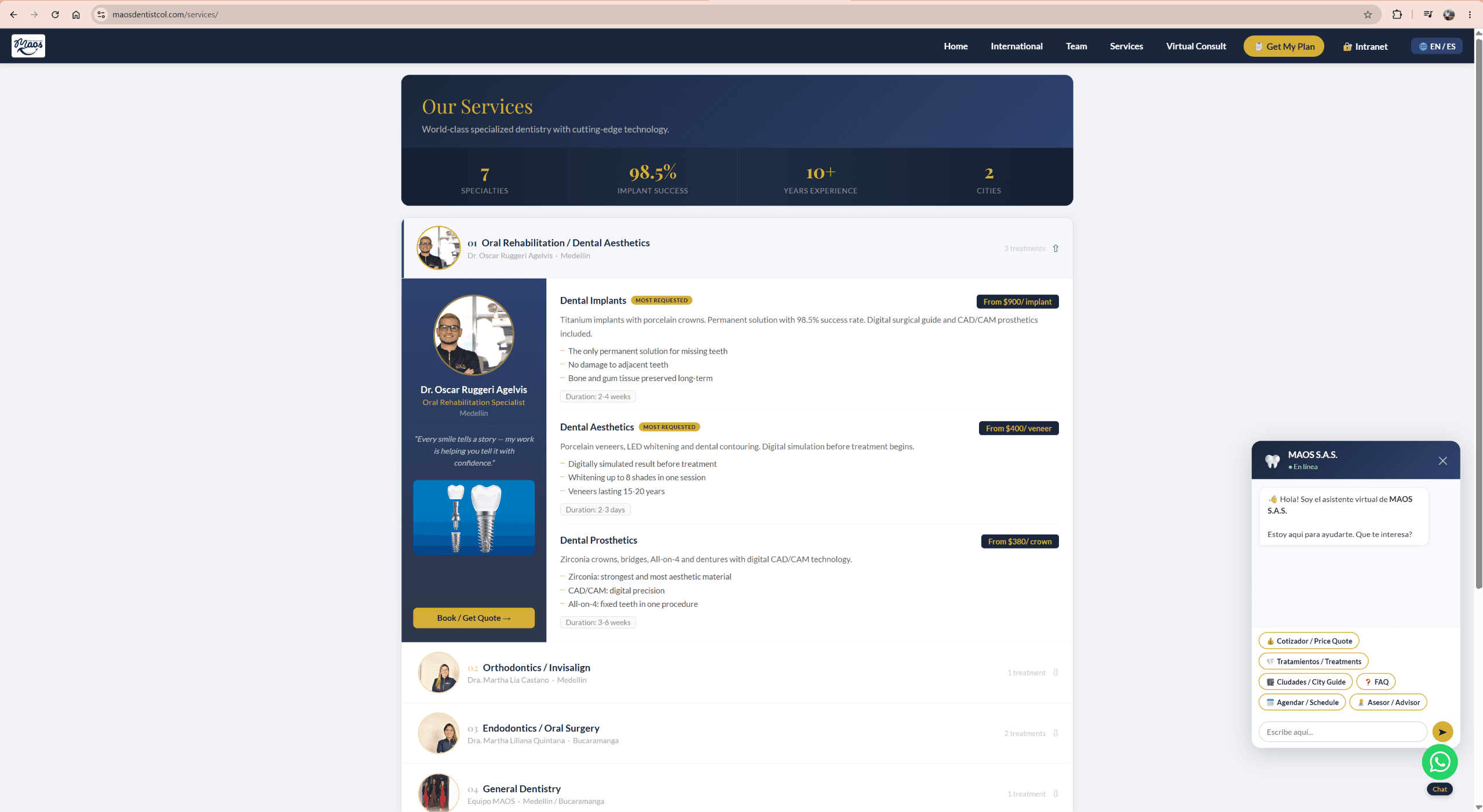 MAOS bilingual homepage